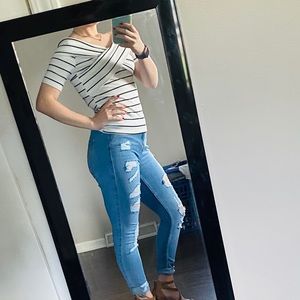 Nicer top, not super casual but not formal